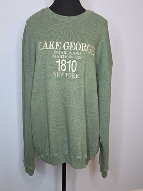 George Olive Green 'Lake George 1810' Crewneck Sweater
